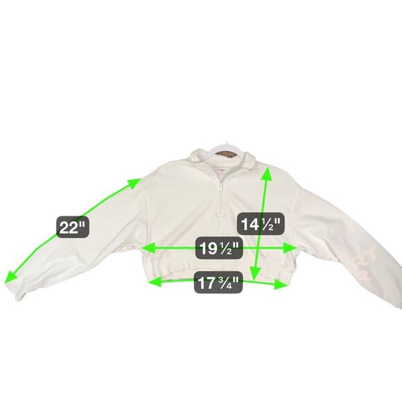 ARITZIA TNA Cropped‎ Zip Sweatshirt Women XS White Activewear Lightweight - Picture 9 of 9